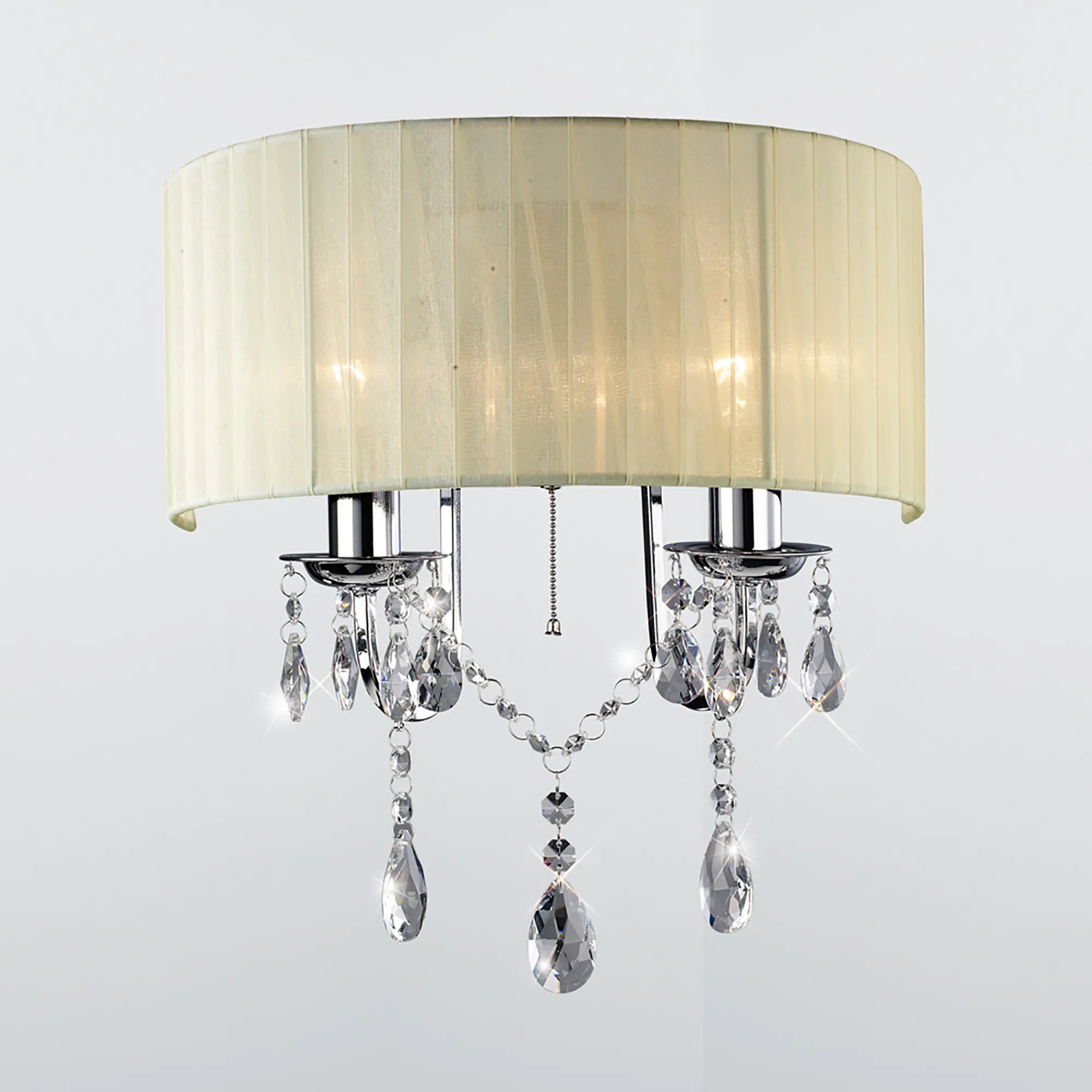 IL30061/CR  Olivia Crystal Switched Wall Lamp 2 Light